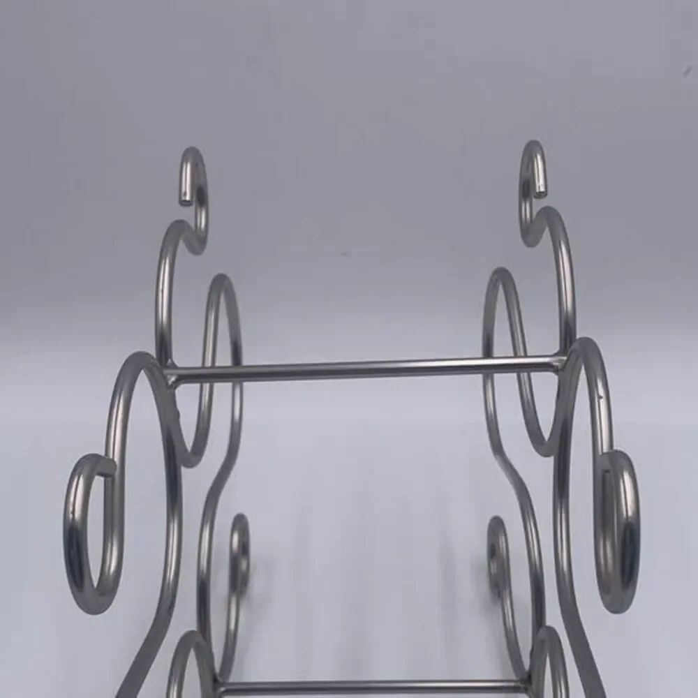 Vintage MCM Chrome Wine Holder 6 Bottle Freestanding Tabletop Wine Rack